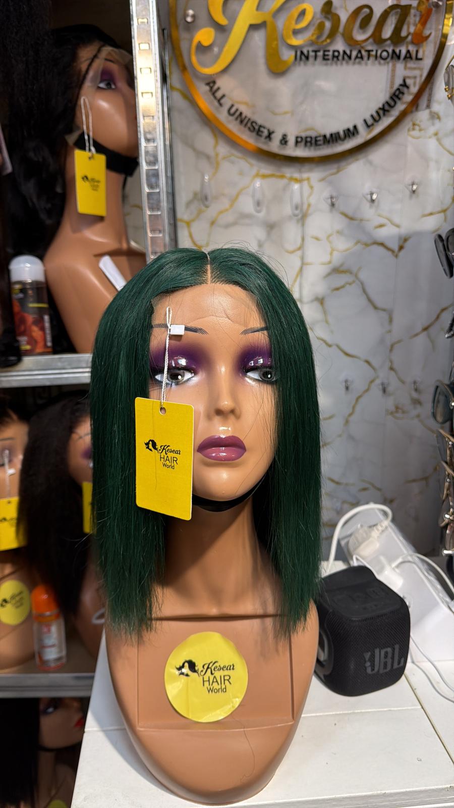 12 Inch Bone Straight 5x5 Closure – Green - Image 3